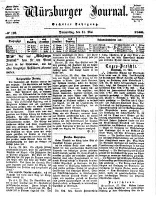 Würzburger Journal Donnerstag 31. Mai 1860