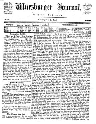 Würzburger Journal Samstag 9. Juni 1860