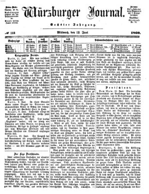 Würzburger Journal Mittwoch 13. Juni 1860