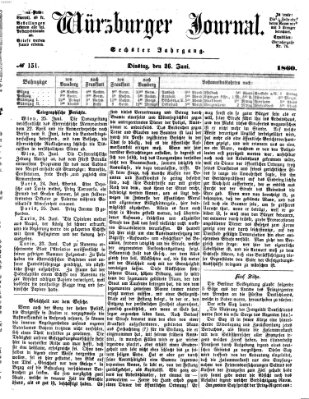 Würzburger Journal Dienstag 26. Juni 1860