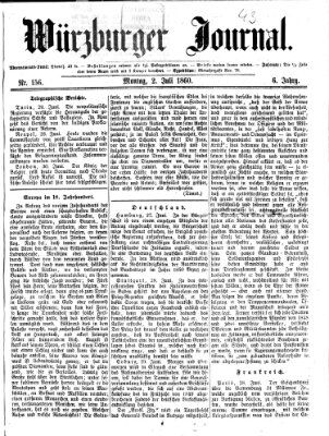 Würzburger Journal Montag 2. Juli 1860