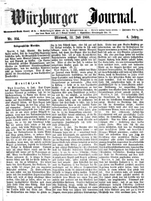 Würzburger Journal Mittwoch 11. Juli 1860