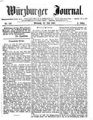 Würzburger Journal Mittwoch 25. Juli 1860