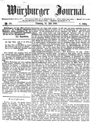 Würzburger Journal Dienstag 31. Juli 1860