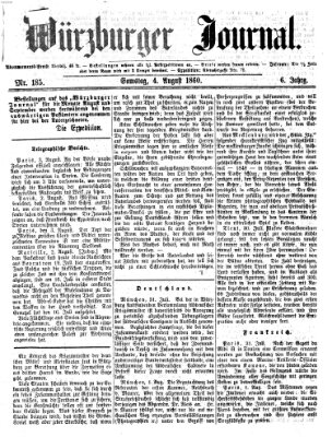 Würzburger Journal Samstag 4. August 1860