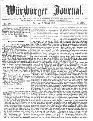 Würzburger Journal Dienstag 7. August 1860