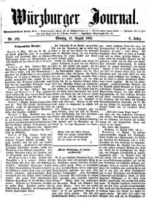 Würzburger Journal Montag 13. August 1860