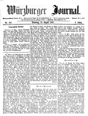 Würzburger Journal Samstag 18. August 1860