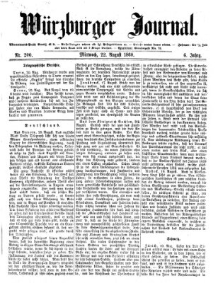 Würzburger Journal Mittwoch 22. August 1860