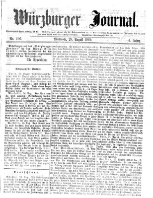 Würzburger Journal Mittwoch 29. August 1860