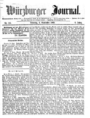 Würzburger Journal Dienstag 4. September 1860