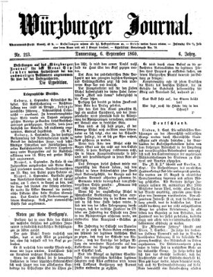 Würzburger Journal Donnerstag 6. September 1860