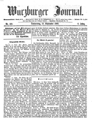 Würzburger Journal Donnerstag 13. September 1860