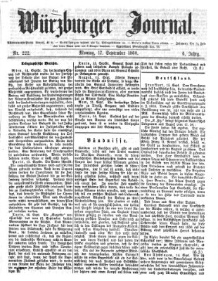 Würzburger Journal Montag 17. September 1860