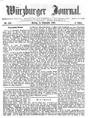 Würzburger Journal Freitag 21. September 1860