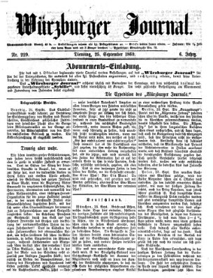 Würzburger Journal Dienstag 25. September 1860