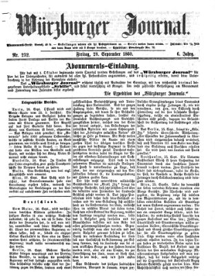 Würzburger Journal Freitag 28. September 1860