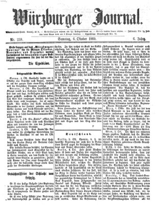 Würzburger Journal Samstag 6. Oktober 1860