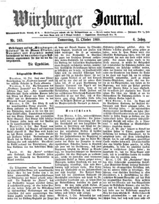 Würzburger Journal Donnerstag 11. Oktober 1860