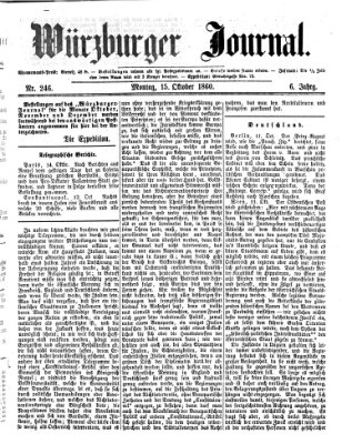 Würzburger Journal Montag 15. Oktober 1860