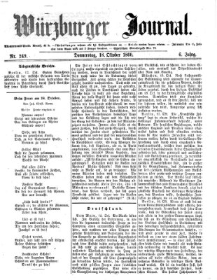 Würzburger Journal Donnerstag 18. Oktober 1860