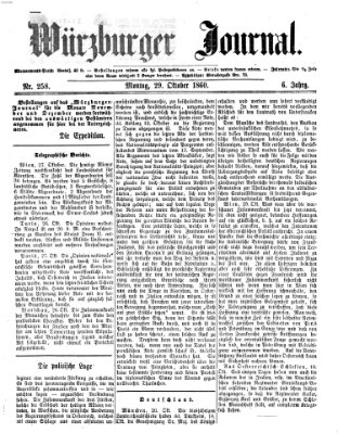 Würzburger Journal Montag 29. Oktober 1860