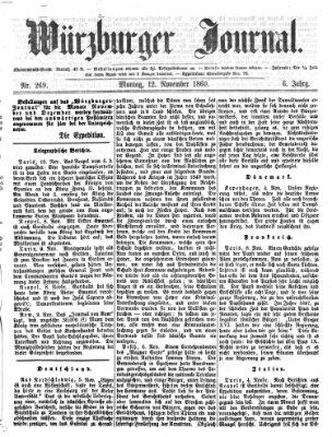 Würzburger Journal Montag 12. November 1860