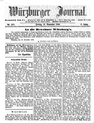 Würzburger Journal Freitag 16. November 1860