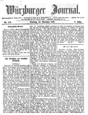 Würzburger Journal Dienstag 20. November 1860