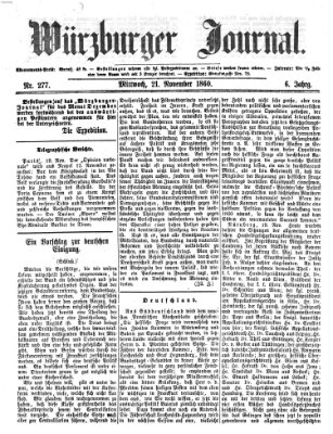 Würzburger Journal Mittwoch 21. November 1860