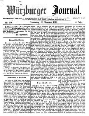 Würzburger Journal Donnerstag 22. November 1860