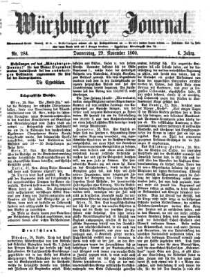 Würzburger Journal Donnerstag 29. November 1860