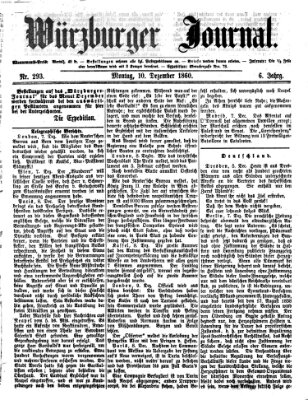 Würzburger Journal Montag 10. Dezember 1860