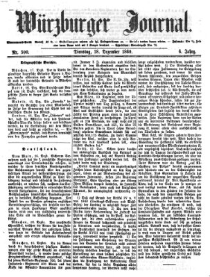 Würzburger Journal Dienstag 18. Dezember 1860