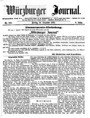 Würzburger Journal Freitag 21. Dezember 1860