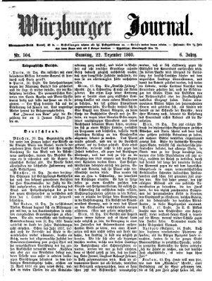 Würzburger Journal Samstag 22. Dezember 1860