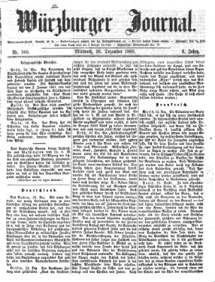 Würzburger Journal Mittwoch 26. Dezember 1860