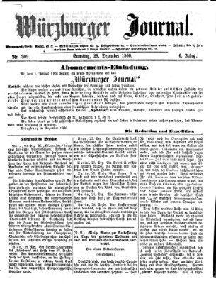 Würzburger Journal Samstag 29. Dezember 1860