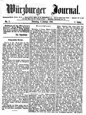 Würzburger Journal Dienstag 8. Januar 1861