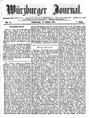 Würzburger Journal Donnerstag 17. Januar 1861