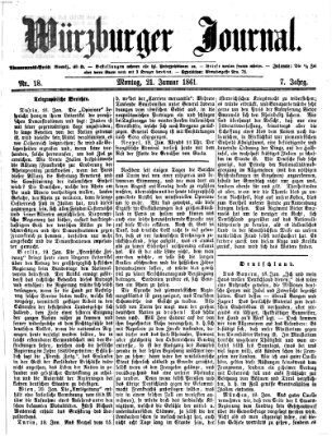 Würzburger Journal Montag 21. Januar 1861