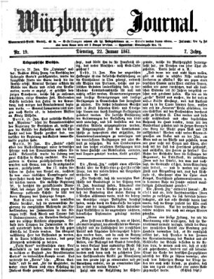 Würzburger Journal Dienstag 22. Januar 1861