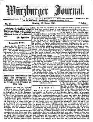 Würzburger Journal Samstag 26. Januar 1861