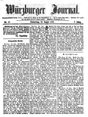 Würzburger Journal Donnerstag 31. Januar 1861