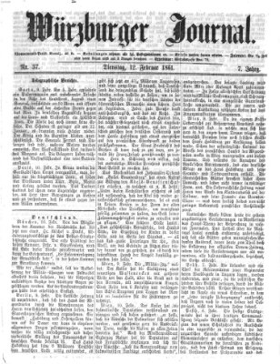 Würzburger Journal Dienstag 12. Februar 1861