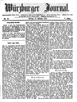 Würzburger Journal Freitag 15. Februar 1861