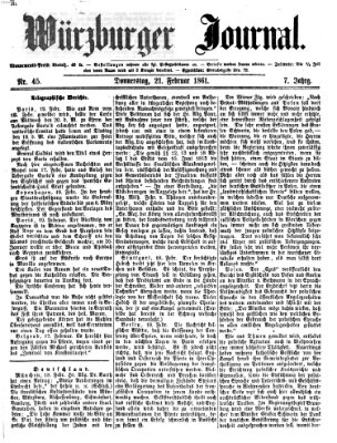 Würzburger Journal Donnerstag 21. Februar 1861