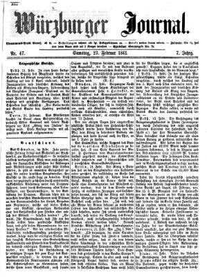 Würzburger Journal Samstag 23. Februar 1861