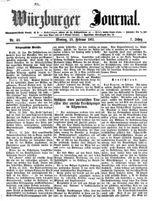 Würzburger Journal Montag 25. Februar 1861