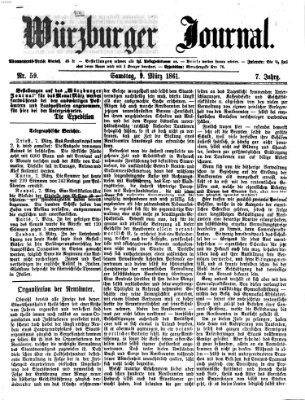 Würzburger Journal Samstag 9. März 1861